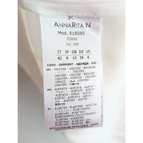NWT AnnaRita N White Dress IT 42 US Small Italian Designer Made in Italy Elegant - Picture 7 of 7